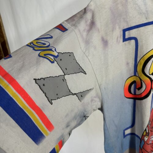 NASCAR Budweiser 1995 doble cara estampado en todas partes punta única para hombre L camiseta - Imagen 4 de 14