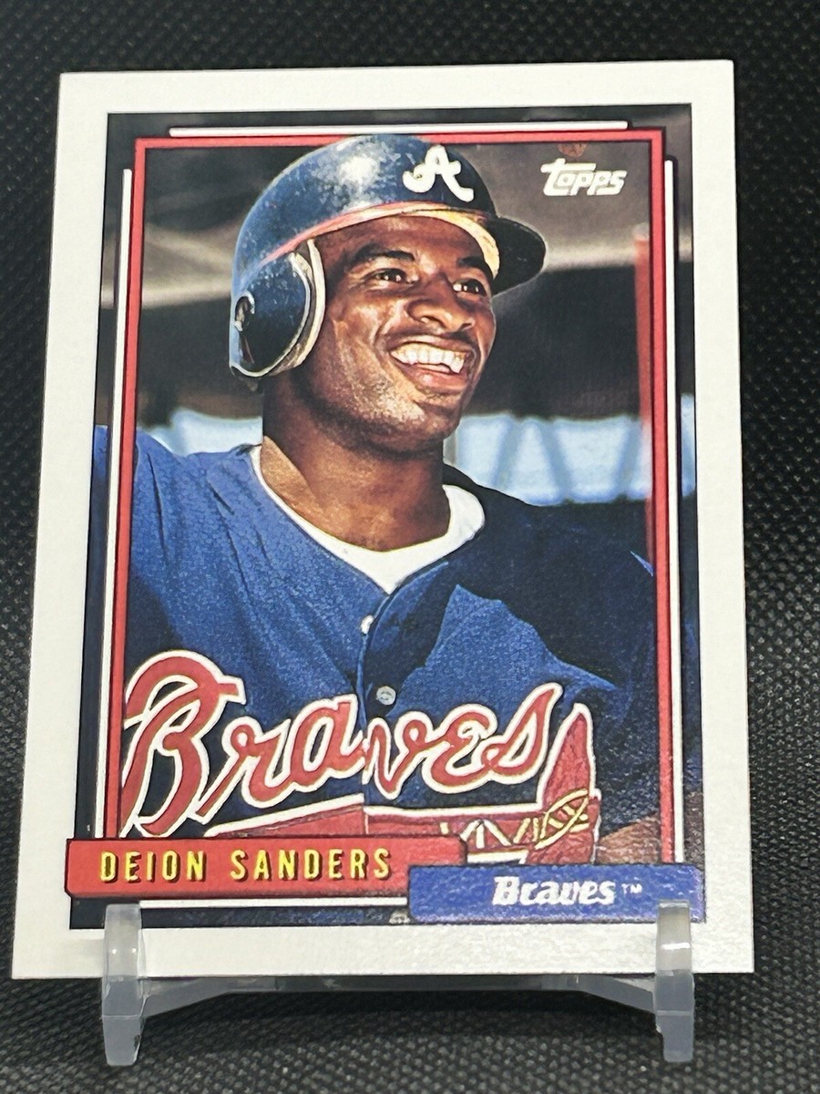 1992 Topps #645 Deion Sanders High Grade Atlanta Braves Baseball