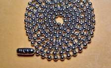  5 30" Nickel Plated Steel Military 2.4mm Ball Bead Dog Tag Chains USA Made