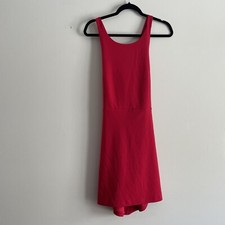 Express Women L Red Strappy Cutout Open Back Sleeveless High Neck Mini Dress NWT