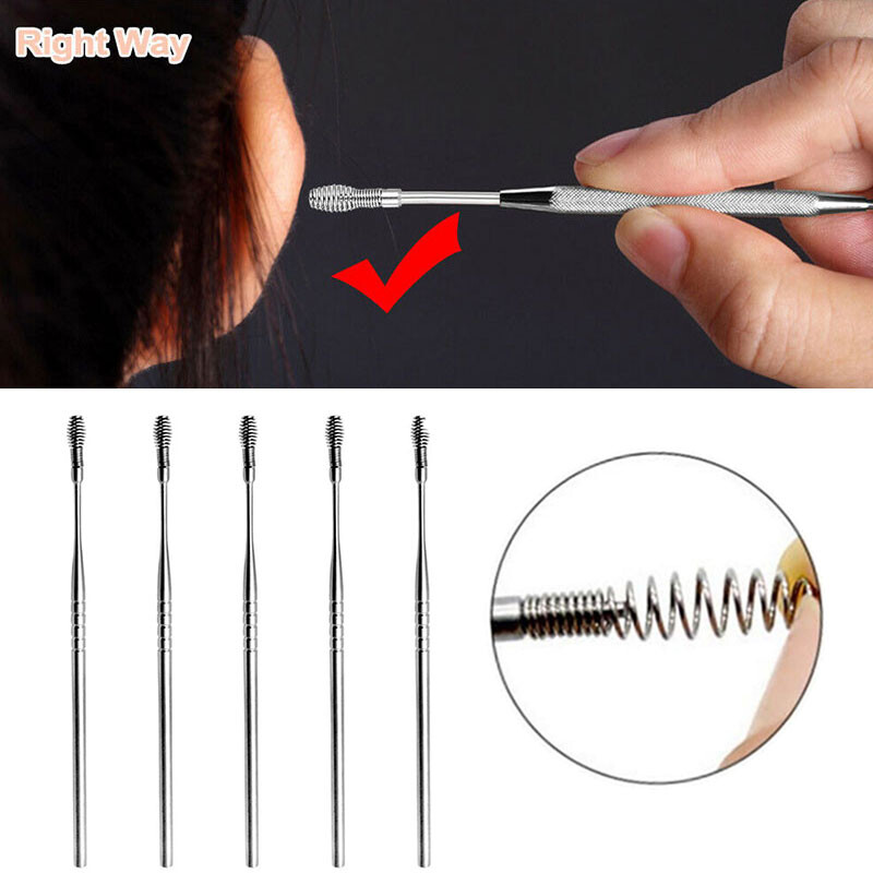 Kit Pulizia Orecchie Per Bambini | Cucchiaino E Pinza Con LED | Acciaio Inossidabile | Colore Rosa Oro