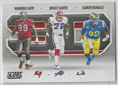 2021 Score 3D #3D7 Aaron Donald Rams Bruce Smith Bills Warren Sapp Buccaneers
