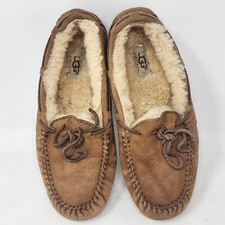 UGG Womens Slippers Size 7 Dakota Chestnut Shearling Lined Moccasin Suede