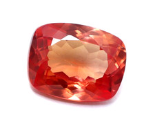 6.35 Ct Natural Certified Flawless Orange Sapphire Cushion Cut Loose Gemstone