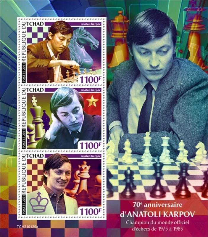 World chess champion Anatoly Karpov third to the left with his