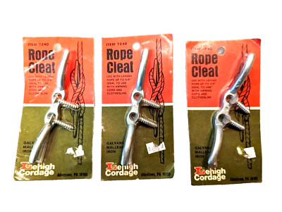 Galvanized Rope Cleats, Lehigh 7240 Lot of 3 Packs, Vintage USA NOS