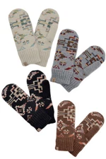 ScarvesMe Women's Winter Soft Ribbed Knit Cuff Aztec Mitten Gloves
