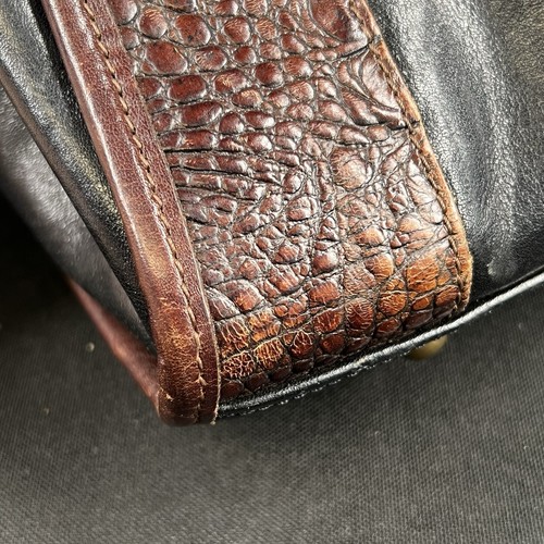 Sac à main femme Brahmin sac à main cuir alligator marron noir bandoulière - Photo 7/22
