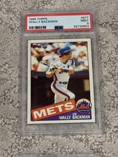 1985 TOPPS BASEBALL CARD LOW POP PSA 9 WALLY BACKMAN NEW YORK METS