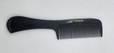 Conair Vintage Wide Tooth Hair Comb Plastic Handle Detangler Black 70s Pocket 8"