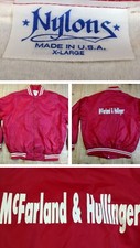 Vintage Nylon Bomber Jacket Size XL Nylons USA Made McFarland & Hullinger