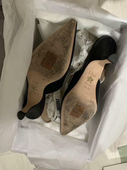 Auth Christian Dior Slingback Pumps Fabric Black Size EUR 35 Auth Christian Dior Slingback Pumps Fabric Black Size EUR 35