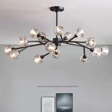 Modern Sputnik Chandelier 18-Light Crystal Pendant Lamps 43" LED Ceiling Light