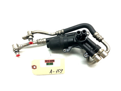 2013-2018 AUDI S7 TRANSMISSION EXTERNAL AUX FILTER HOUSING W/HOSE LINE PIPE OEM.