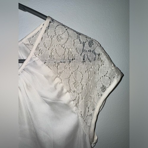 NWT LG Willi Smith White Lace Short Sleeve Blouse - Picture 5 of 6