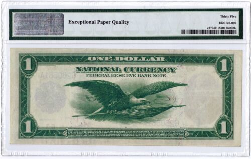 1918 PMG VF 35 EPQ $1 Green Eagle Federal Reserve Bank Chicago, IIl. ☆☆ FR 727 - Picture 2 of 2
