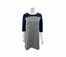 Gap Women’s Size 2 Scoop Neck 3/4 Sleeve  Colorblock Blue Gray Shift  Dress