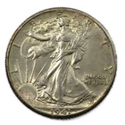 1941-P Philadelphia Walking Liberty Silver Half 50c Uncirculated AU/BU+