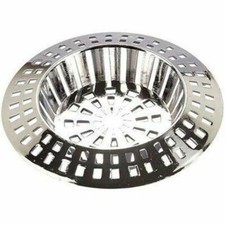 Chrome Sink Strainer 41 - 57mm Large Plug Hole Basin Filter Cover Waste Hair 