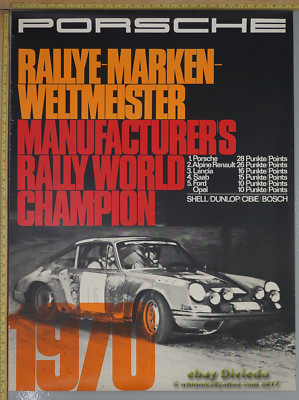 1968 911 Strenger Rallye Champion Porsche Genuine Dealer Factory Poster Original