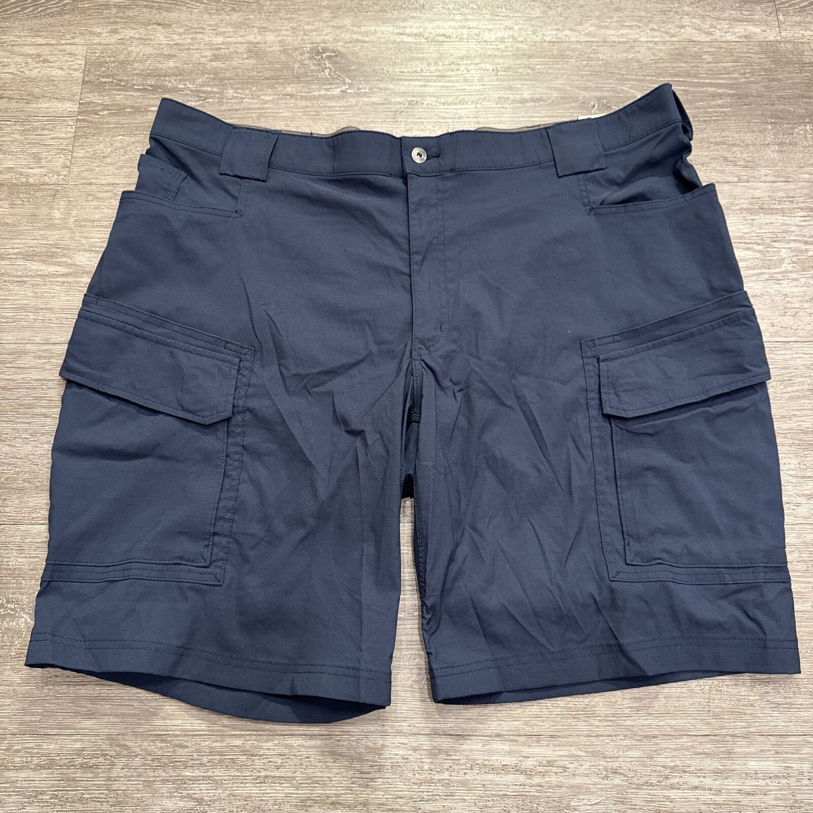 Duluth Trading Shorts Menss 46 Blue Cargo Flex Fire Hose Workwear Canvas 11 in