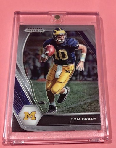 Tom Brady PRIZM DRAFT PICKS INVERSIÓN EN TARJETA DE FÚTBOL AMERICANO MICHIGAN con estuche - ¡Como nuevo! - Imagen 3 de 4