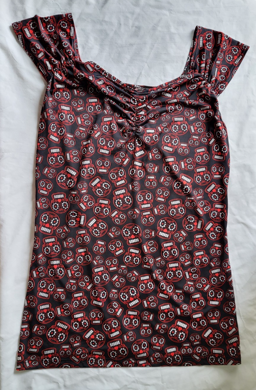 Folter Shirt Women's XL Red Tank Top Skulls Indie Whimsigoth Grunge Streetwear