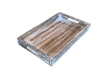 Tablett Aus Holz 35 Cm X 22,5 Cm X 4 Cm Grau Holztablett Deko Tablett