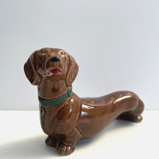 Ceramic ABCO Handpainted Dachshund Dog Hors D?Oeuvres Server Toothpick Holder