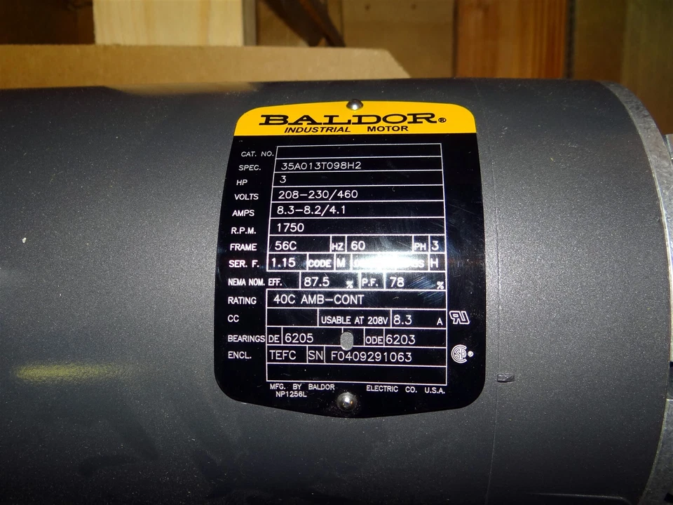Reductor de engranajes de motor Stelron SBGR con motor industrial Baldor 3HP - NUEVO EN CAJA Foto 3 de 4