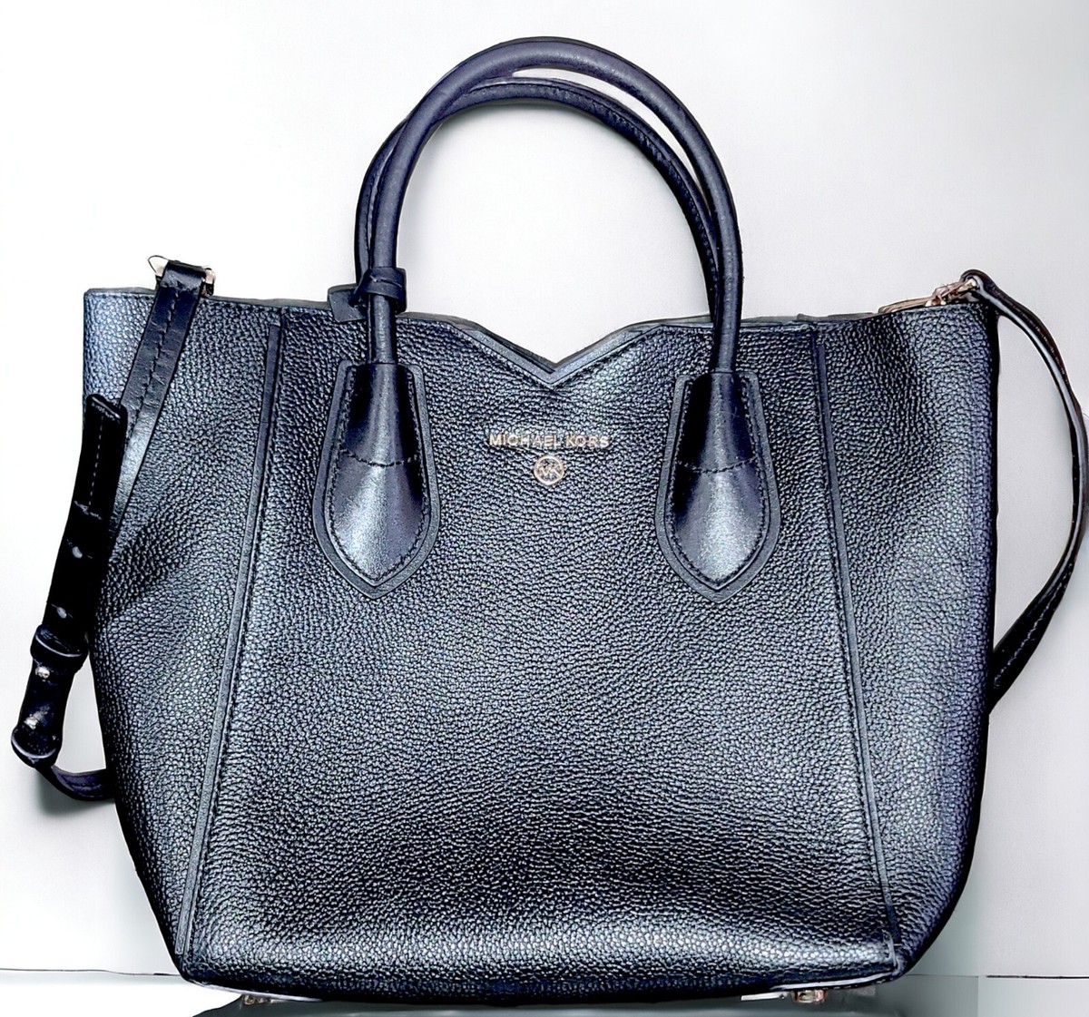 Pebbled Leather Messenger Michael Kors Mae Messenger Bag
