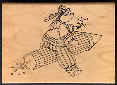 Finder Keepers Patriotic Bear Americana Firework Star Rubber Stamp