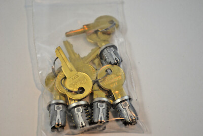 (5) Timberline Lock Plug Nickel Keyed Alike Key Number 107, PartNo LP-100-107TA