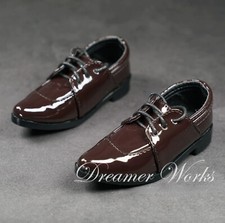 1/4 1/3 BJD Classical Pointed-toe Leather Shoes Doll Suit Shoes Bright Brown Boy