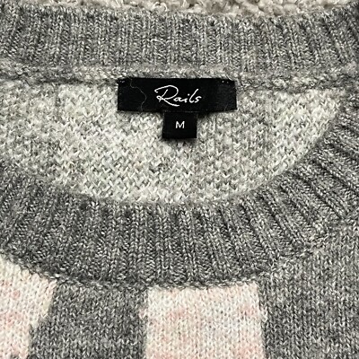 RAILS Virgo Grey Tye Dye Crewneck Sweater Medium Womens Wool Blend