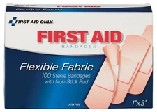 *100-Pieces* Acme Flexible Fabric First Aid Bandages 1" x 3" Sterile 90098G