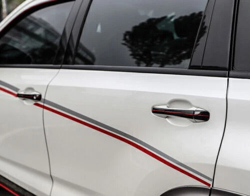 Cubierta de manija de puerta exterior negra y roja 8 piezas para Toyota Highlander 2014-2019 Foto 3 de 4