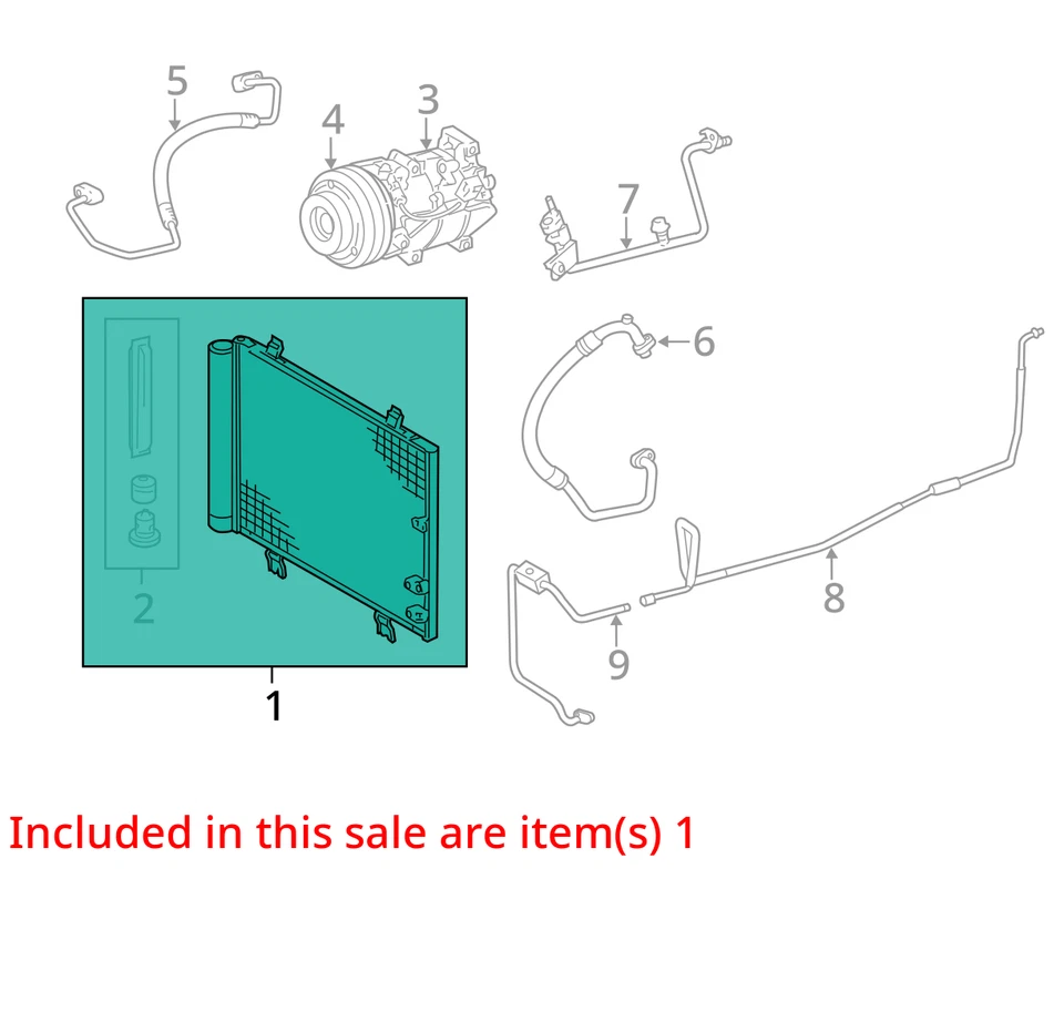 Конденсатор переменного тока подходит для 13-15 LEXUS GS350 5119143 - Изображение 3 из 4