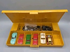 VINTAGE Aurora Slot Case with 6 HO Slot Car Bodies Parts