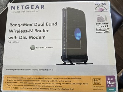 NETGEAR DGND3300 RangeMax Dual Band Wireless -N Router NEW in Box Never Opened
