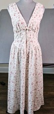 Pink Roses Corset Cottagecore Coquette Milkmaid Prairie Romantic Maxi Dress M