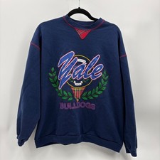 Vintage Yale Bulldogs Blue Crewneck Sweatshirt Large Ross International USA Made