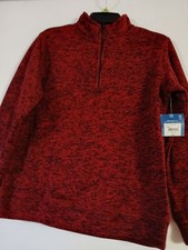 Sweater Shirt Fleece Size L 14/ 16 ARIZONA JEAN CO  1/4 zip Red Color New
