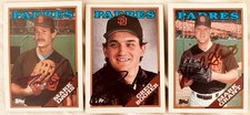 Mark Davis Mark Grant Greg Booker autographed signed Padres 1988 Topps cards COA