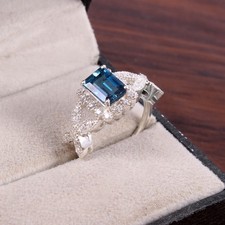 London Blue Topaz, 925 Sterling Silver, Blue Topaz Ring, Heavy Ring