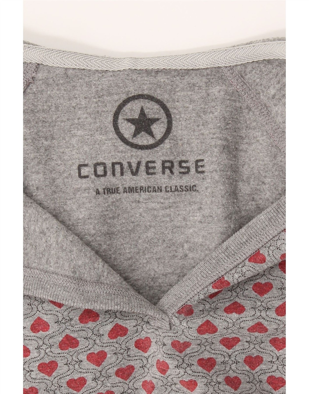 CONVERSE Womens Hoodie Jumper UK 10 Small Grey Spotted Cotton AG06 thumbnail 4