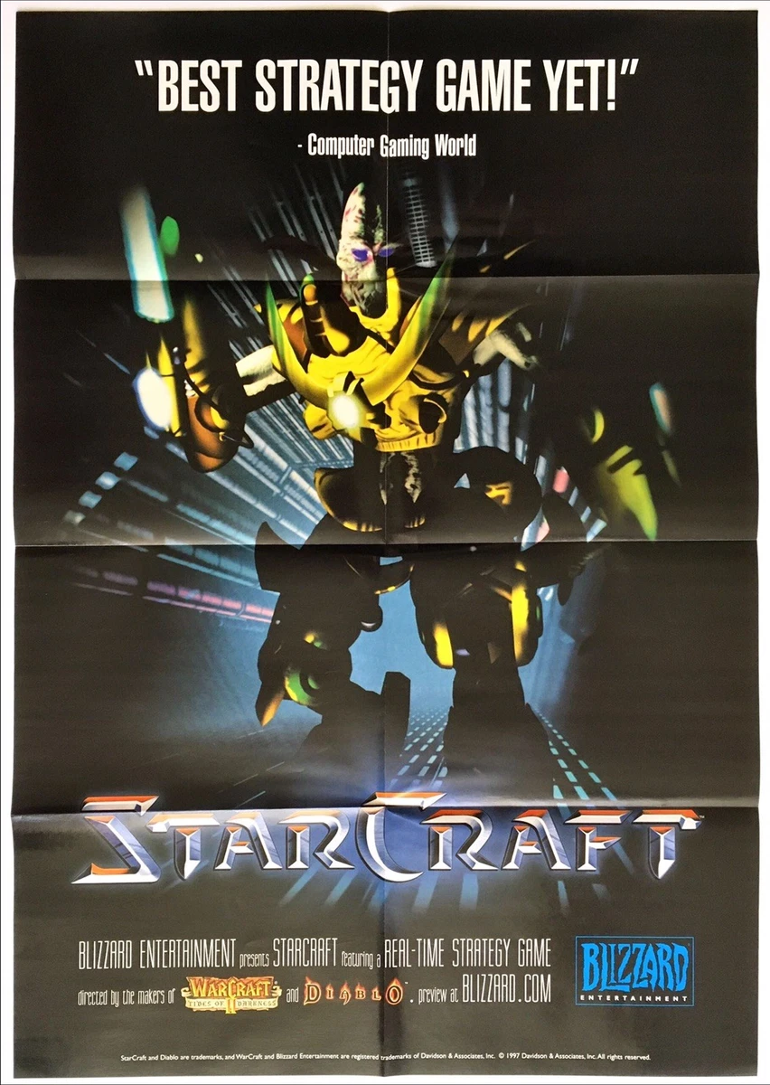 未使用　非売品　PC　ポスター　スタークラフト　STAR CRAFT　ブリザード Starcraft PC RTS Sci Fi Game - Vintage Original Poster Blizzard