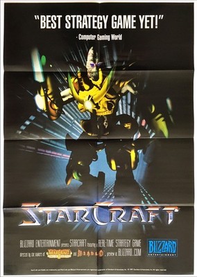 Starcraft PC RTS Sci Fi Game - Vintage Original Poster Blizzard Promo Art 1998
