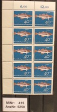 Jugendmarken "Fische", MiNr 415 postfrisch , 5x2er Bogenteil  (5250)