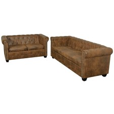 Chesterfield Sofa 2-6 Sitzer L-Form Kunstleder Couch Polstersofa Couchgarnitur